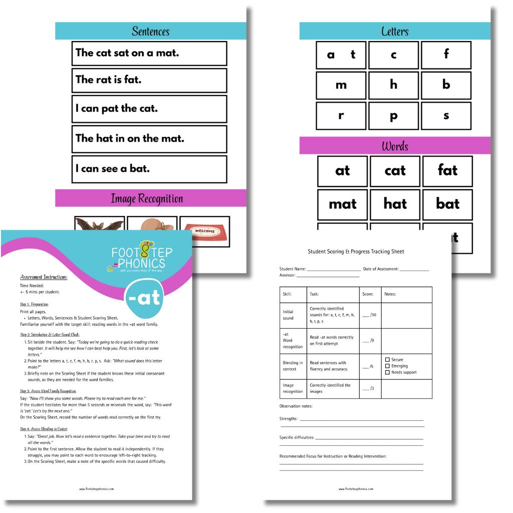 footstep phonics assessment sample